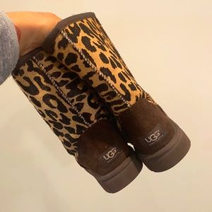 Leopard UGG Brand Ankle Boots